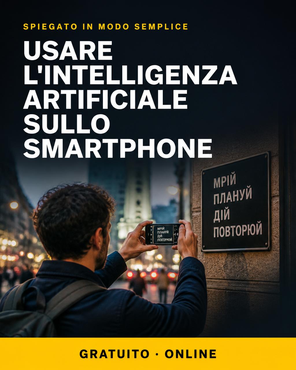 Locandina del corso: Usare l'IA sullo smartphone