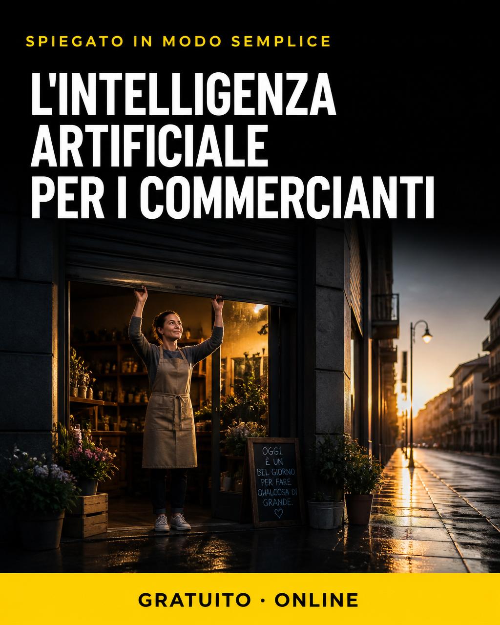 Locandina: IA per commercianti — le basi
