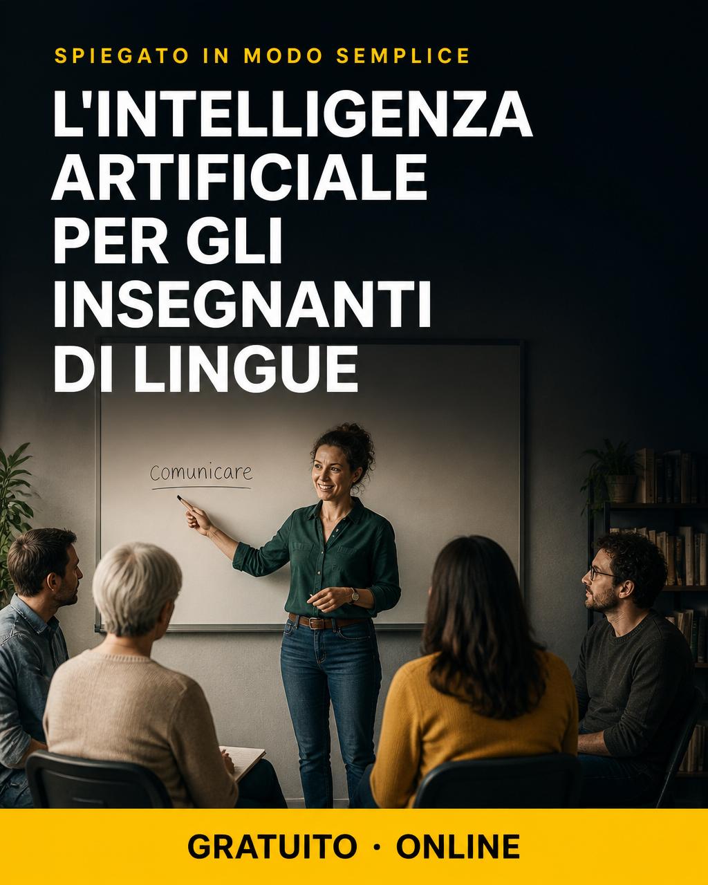 Locandina: IA per insegnanti di lingue — le basi