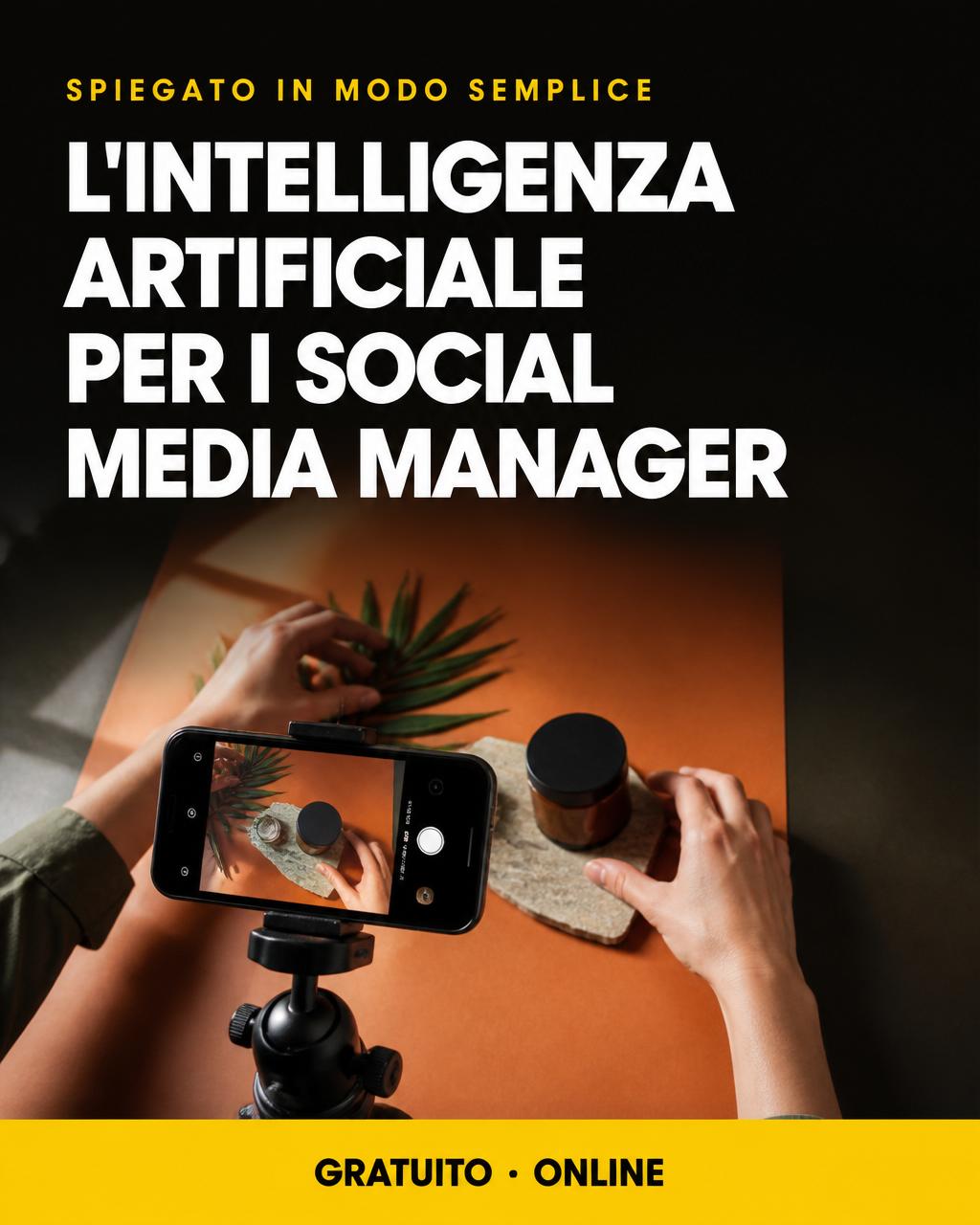Locandina: IA per social media manager — le basi
